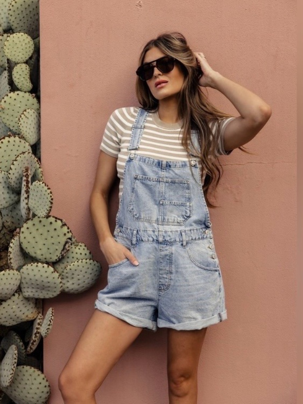 Free People Ziggy Shortalls Light Blue Denim Overalls - Size XS
